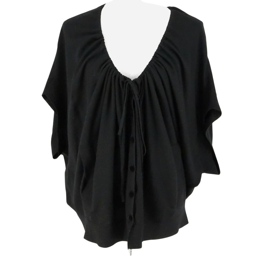 Robert Rodriguez Sweater Womens Medium Black Merino Wool Drawstring Boho Chic